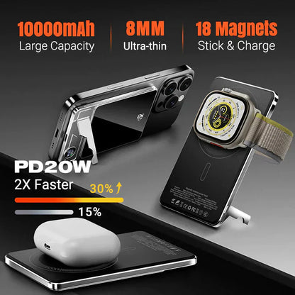 🔋✨Profesjonalna ładowarka magnetyczna dla podróżujących i profesjonalistów 🧲 | Ładowanie przewodowe 22,5 W i bezprzewodowe 15 W | 10 000 mAh | Szybka dostawa 💥