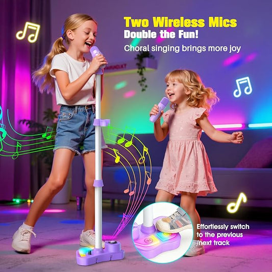 🥳2026 HOT SALE🥳💞50K+ SOLD!💥👨‍👩‍👧‍👦🎤 Every Child’s Stage to Shine! Kids Karaoke Mic with Lights & Tunes – 50% OFF! ✨ 💖