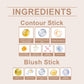 Draagbare Lichtgewicht Matte Contour- en Blushstick met Dubbele Kop