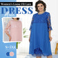👗 50% OFF! Sheer Lace Midi Dress – Flattering round neck, soft & wrinkle-resistant. Sheer sleeves add elegance. Pink & blue, sizes up to 5XL. Every curve celebrated. 🎀✅