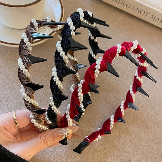 🔥Hot Sale🔥Vintage High Cranium Artificial Pearl Hairband （50% korting）