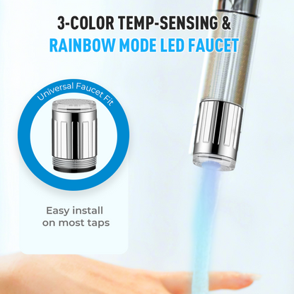 LED-kraan – 3-kleuren temperatuursensor & regenbooglichtmodi