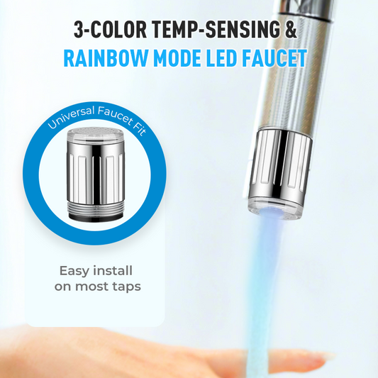 LED-kraan – 3-kleuren temperatuursensor & regenbooglichtmodi