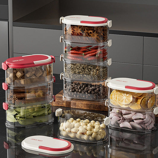 🔥 50% korting! 🌶️ Multi-laags Afgesloten Specerijen Organizer – Luchtdicht, stijlvol & ruimtebesparend voor elke keuken! 🧂✨