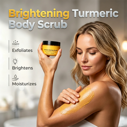 🛁 50% ZNIŻKI 🧴 Peeling do ciała z kurkumą rozjaśniający skórę | Naturalna sól morska, odżywczy olejek jojoba, redukuje nierówny koloryt, do twarzy i ciała.