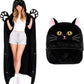 🎁【Summerween】1 szt. Unisex – koc do noszenia w formie peleryny z kapturem i motywem nietoperza